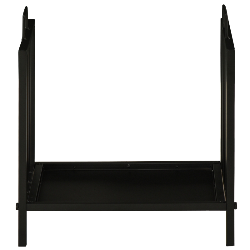 Outsunny Suport pentru Lemne din Metal, cu 2 Mânere și Bază Ridicată pentru 50kg de Lemne, 39x32.5x46 cm, Negru
