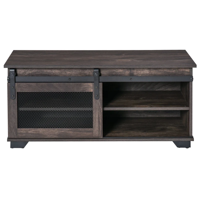 HomCom comoda stil rustic, usa culisanta 100x45x45cm, maro