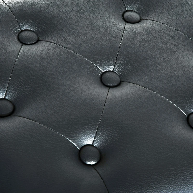 HOMCOM Scaun Banca pentru Pian, Inaltime Reglabila, din Lemn si Piele artificiala Neagra