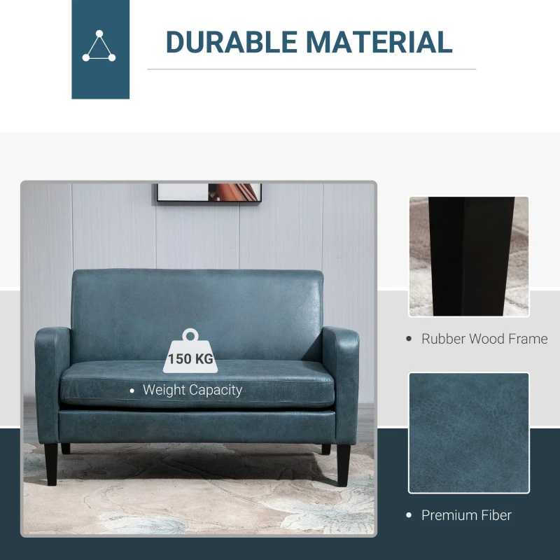HOMCOM Canapea 2 Locuri din Stofa, Mobilier Modern pentru Living si Birou