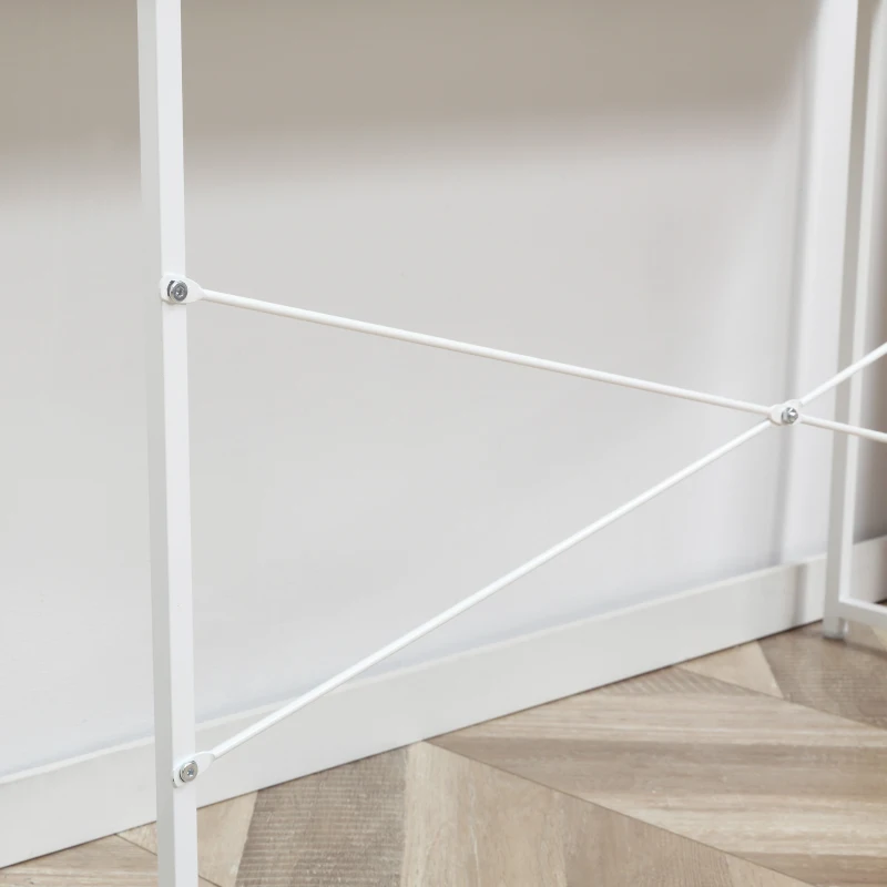 Consola Moderna HOMCOM pentru Hol si Sufragerie cu 2 Sertare Metalice 100x 30x75cm - Alb
