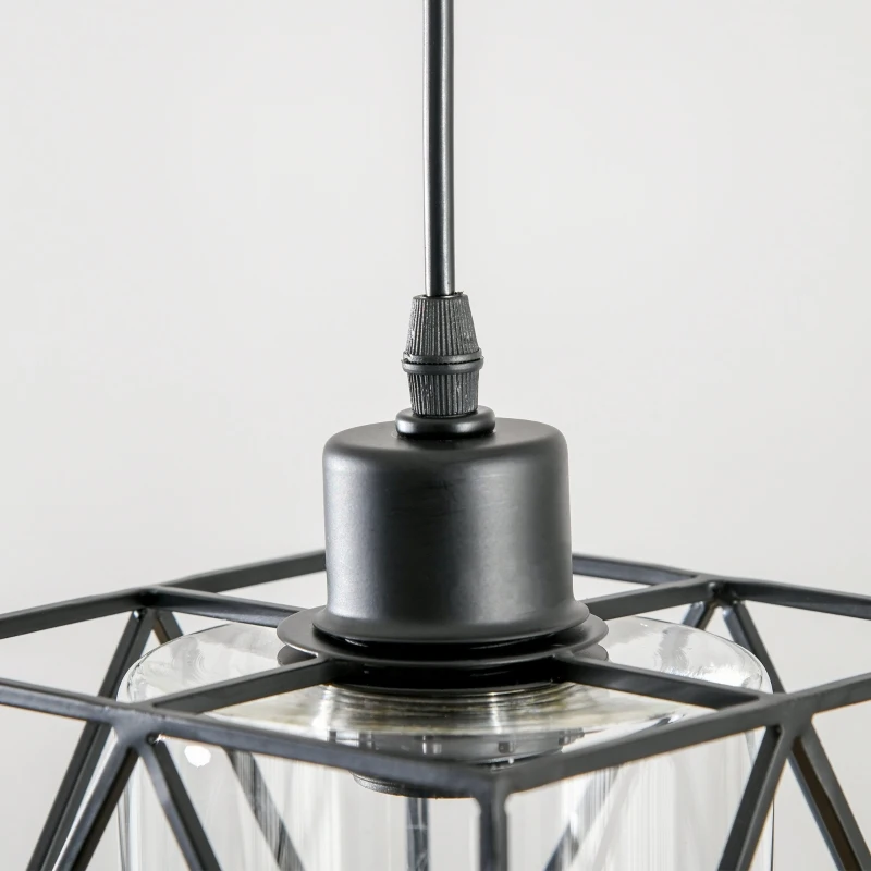 HOMCOM Lampadar Vintage Stil Industrial Lampadar de salon negru reglabil