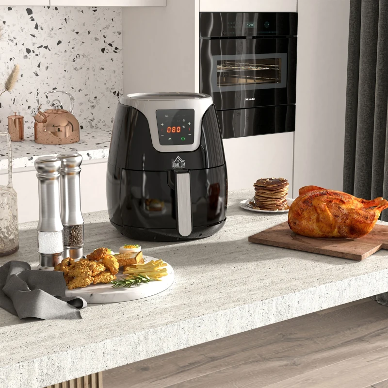 HOMCOM Friteuza cu Aer 7 programe 1500W, Capacitate 3,5L Timer de 60 de minute