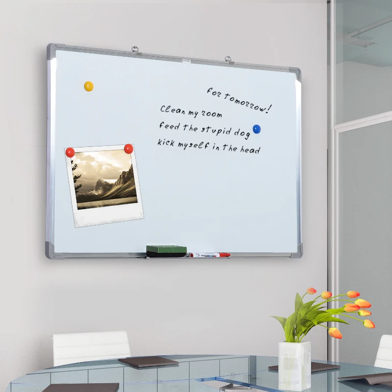 HomCom tabla magnetica pentru perete, 90 x 60 cm, alb