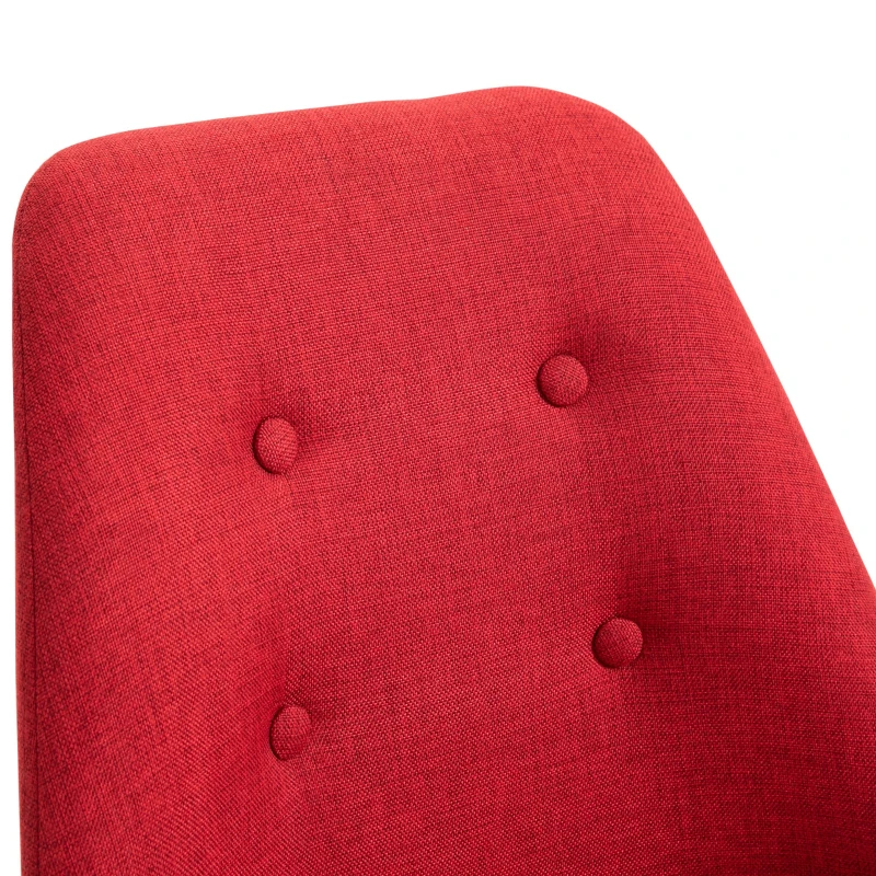 HOMCOM Set 2 Piese Scaune de Pranz captusite design modern pentru sala de pranz rosu