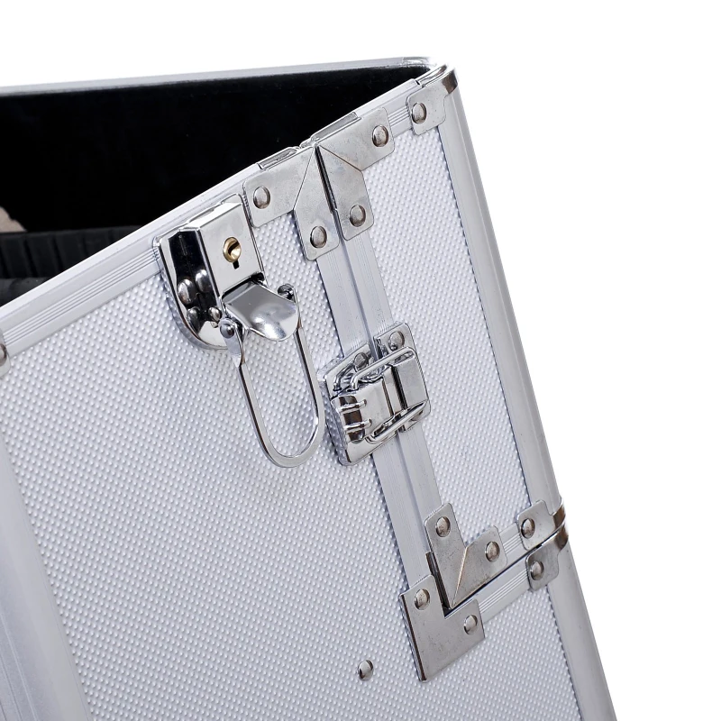 HOMCOM trolley make-up beauty case 35,5x23x86cm, argintiu