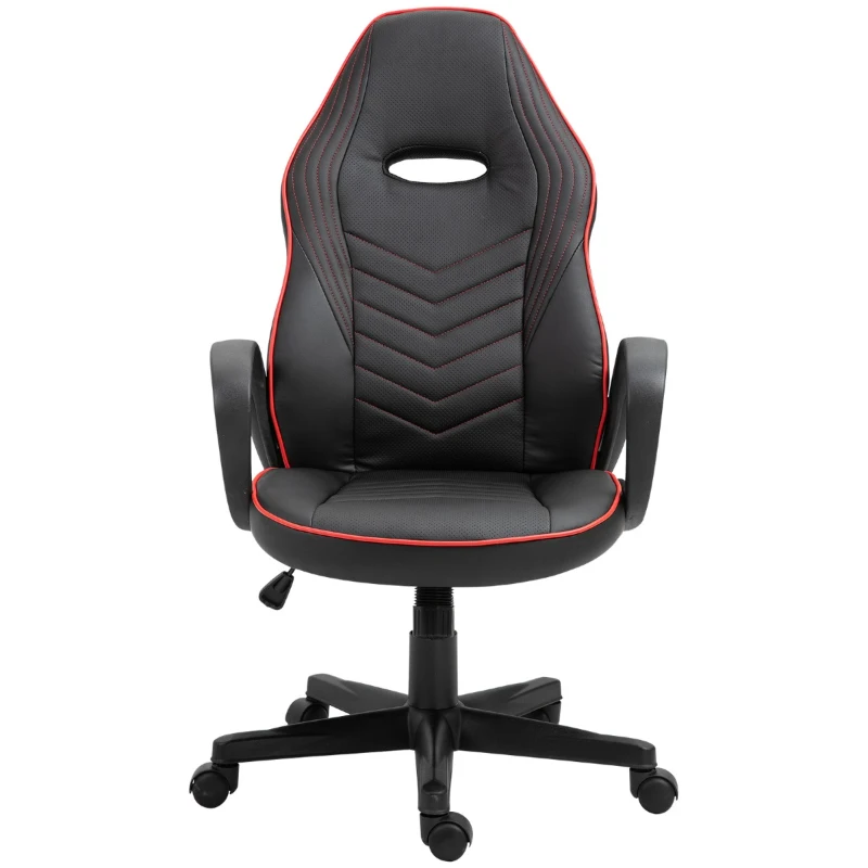 Vinsetto Fotoliu de Birou cu Invelis in Piele PU Premium Design Ergonomic Negru si Rosu