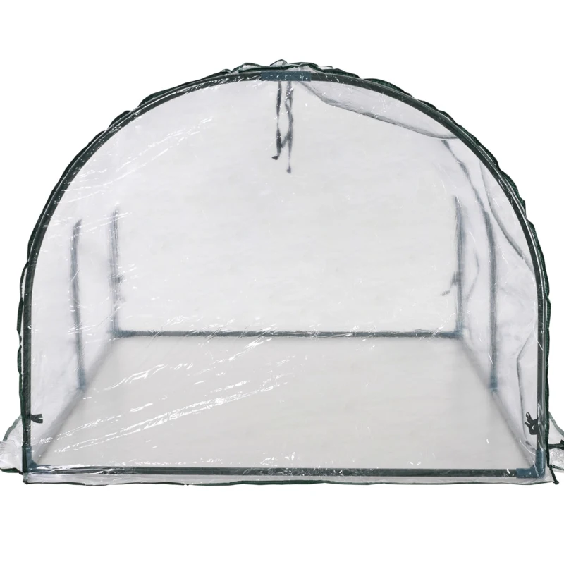 Outsunny Seră pentru Grădină tip Tunel din PVC Cadru din oțel Trasparentă, 200x100x80cm