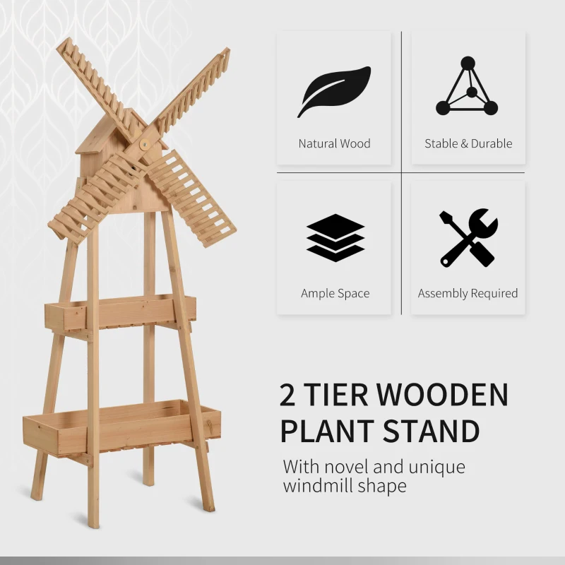 Outsunny Vaza pentru Plante ridiate cu Morisca si Casuta din lemn