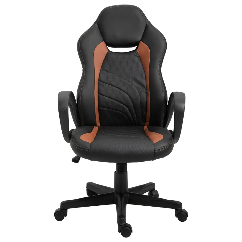 Vinsetto Scaun Ergonomic pentru Jucatori Gaming sau Birou Reglabil din Piele Maro si Neagra 62.5x69x109-119cm