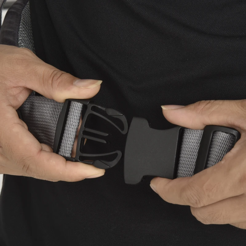 HOMCOM Rucsac Pentru Copil Pliabil Captusit Acoperis Centura de Siguranta Negru si Verde