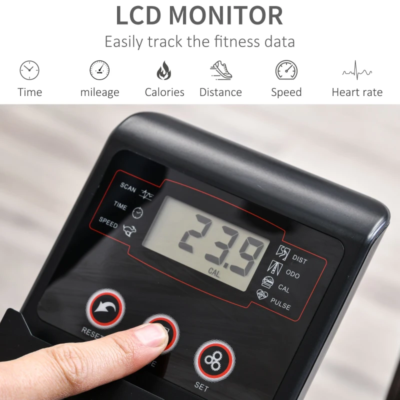 HOMCOM bicicleta magnetica, cu monitor LCD si 8 niveluri