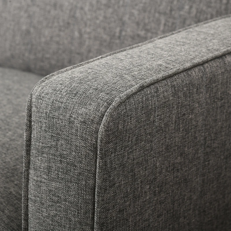 HOMCOM Canapea Extensibila pe Colt cu 3 Locuri din Tesatura Gri Lounge Reversibil