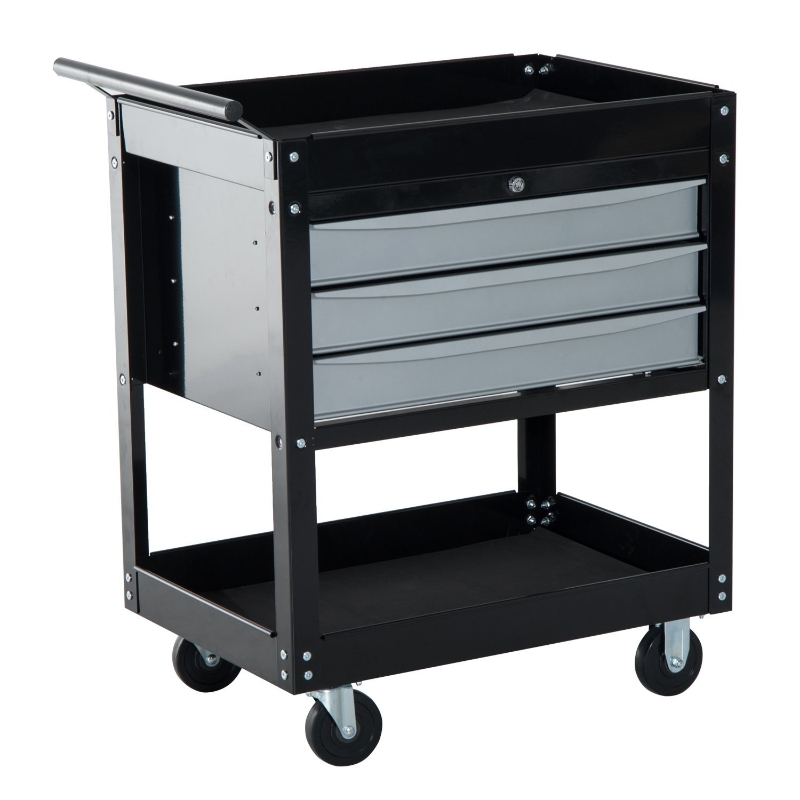 HomCom Caucior pentru Atelier Profesional Comoda pentru Scule in Lamiera, Nero, 68x46x88cm