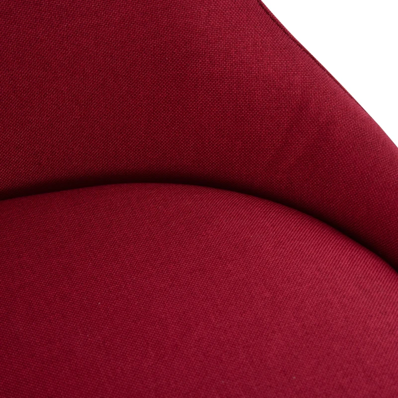 Homcom Set de 2 Scaune pentru Sufragerie Captusite Picioare din Metal Rosu