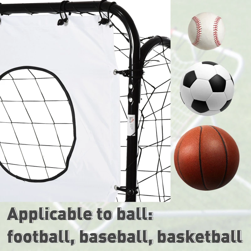 Homcom Poarta Fotbal Metalica – Alb/Negru cu Plasa Oxford