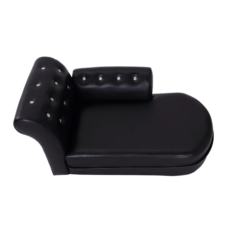 PawHut Canapele pentru caini Chaise Longue Canapea Tapitata pentru Animale, Negru, 82.5x45x41.5cm