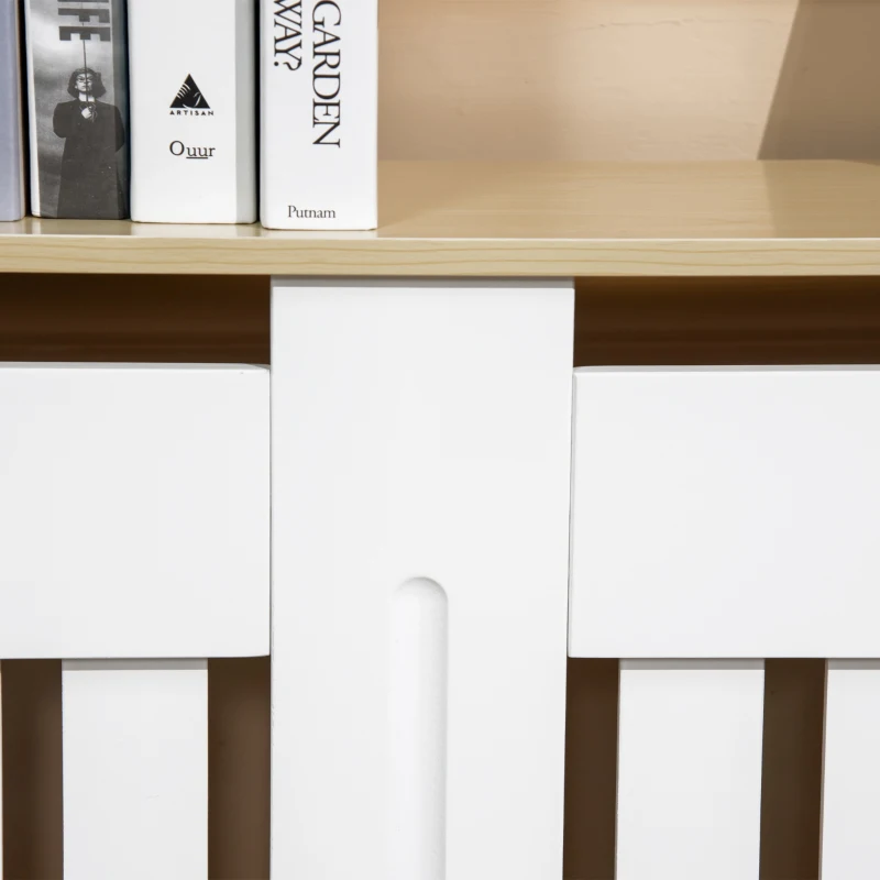 HOMCOM Mobilier Calorifer cu Lamele si Rafturi Supeiroare MDF PAL aspect Lemn