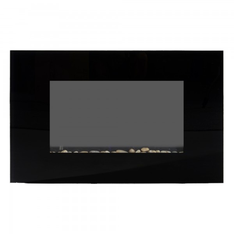 Homcom Soba Electrica de Perete sau Sol 2000W cu Flama LED 7 Culori, Negru, 90x56x9.5cm
