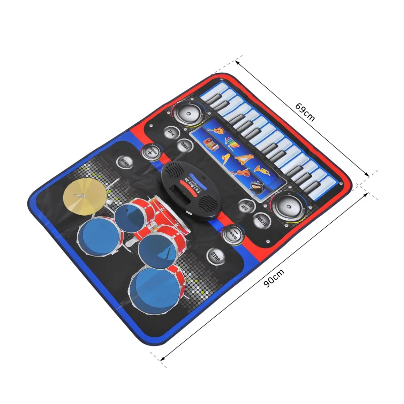 HOMCOM Covor Muzical Joc Orga si Tobe pentru Copii