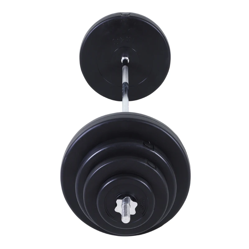 Homcom Set Haltere & Bara 170cm, 70kg cu discuri reglabile pentru antrenamente