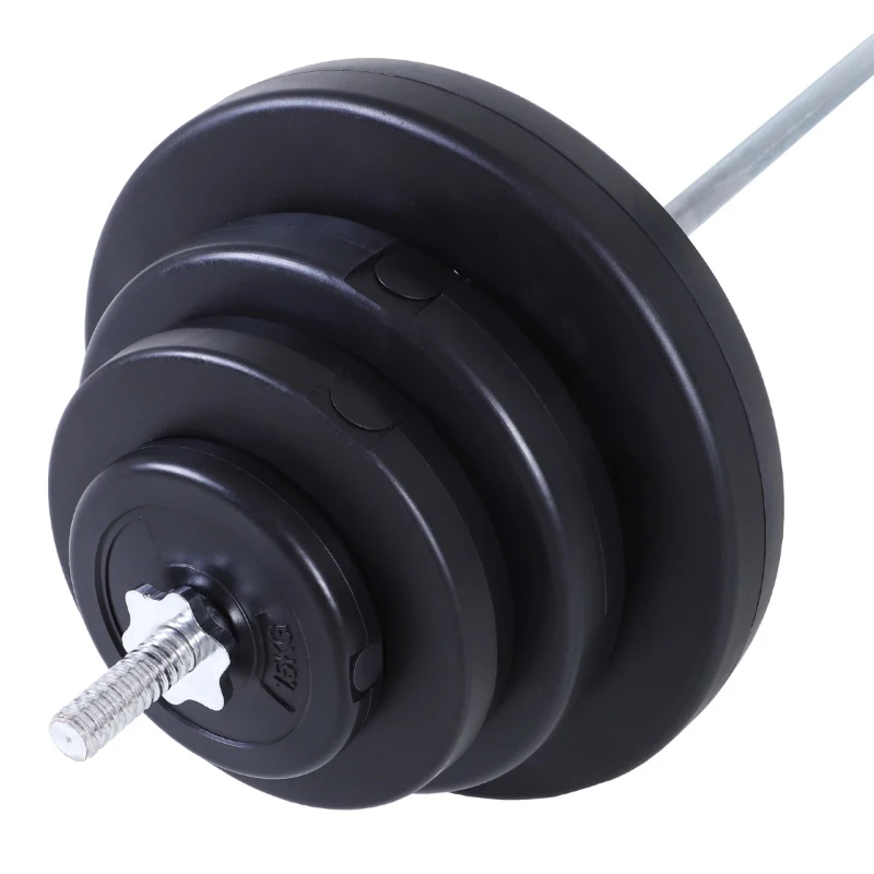 Homcom Set Haltere & Bara 170cm, 70kg cu discuri reglabile pentru antrenamente