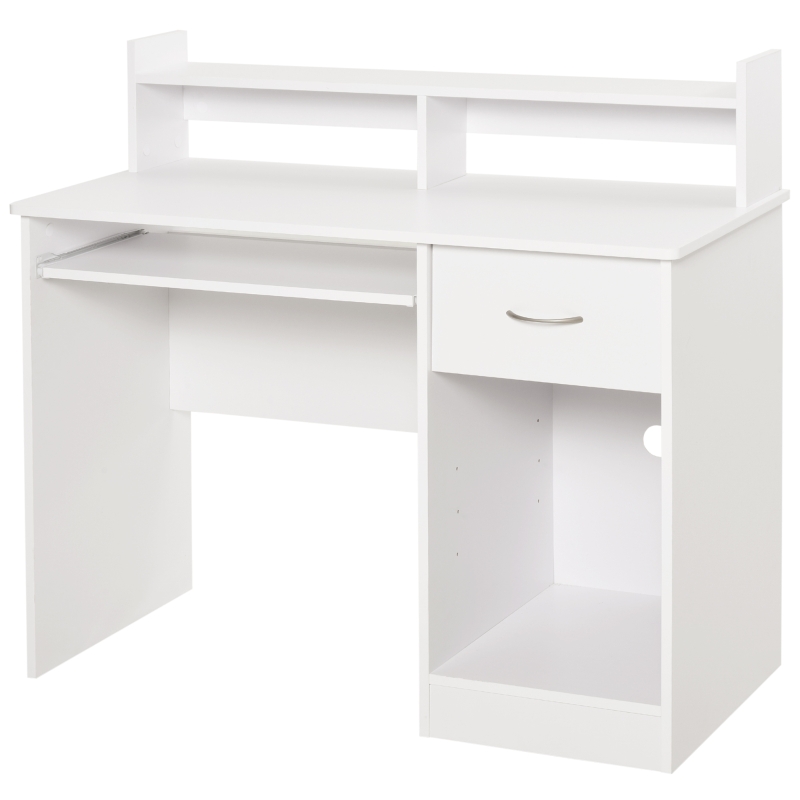 Homcom Birou Alb 104×48×95,5 cm – Lemn, Compact & Ideal pentru Acasa(m-10)