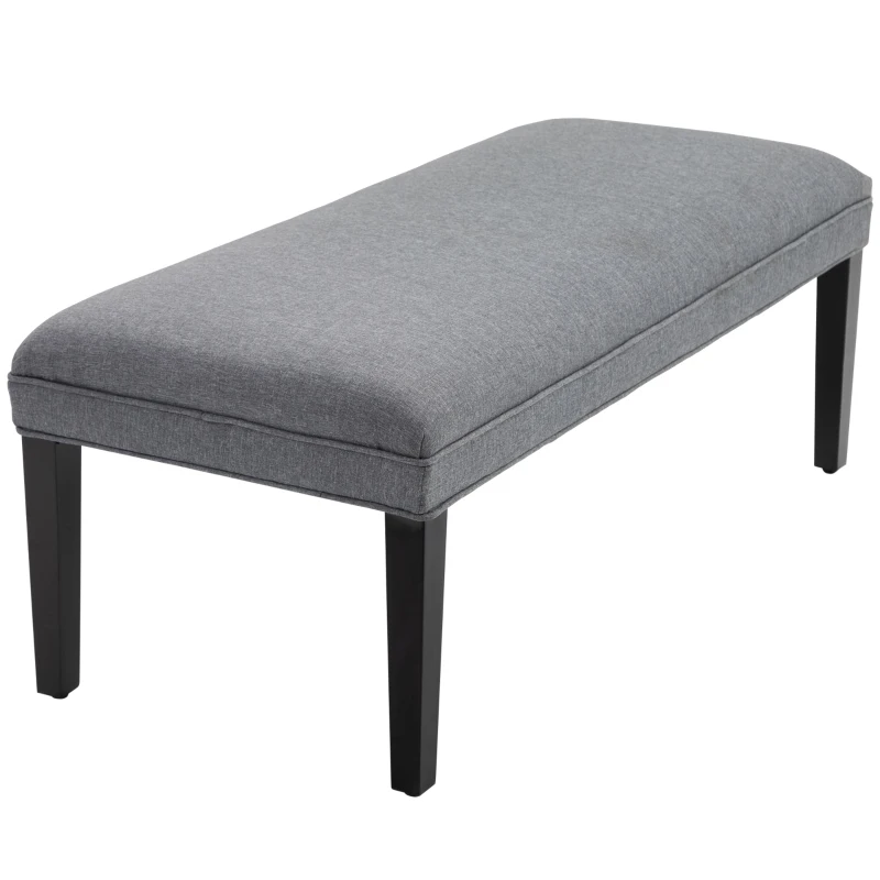 Homco Banca Captusita pentru Intern din Lemn cu Invelis din Lin Gri si Picioruse Antiderapante