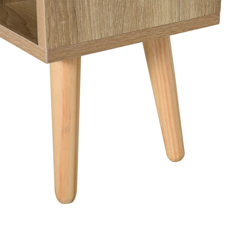 Homcom Etajera Librarie din Lemn cu Sertare Albastre si 5 Rafturi Asimetrice