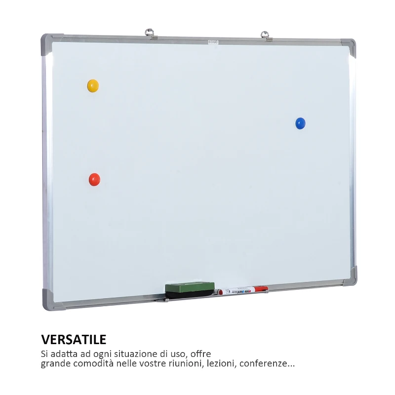 HomCom tabla magnetica pentru perete, 90 x 60 cm, alb