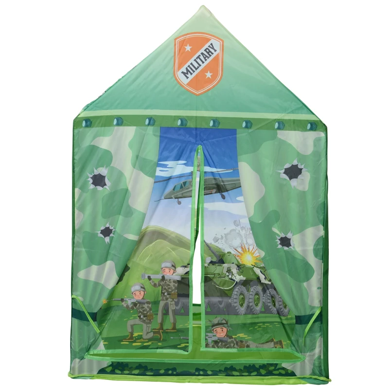 HOMCOM Cort de Joaca pentru Copii 3+ Ani pentru Intern si Extern Verde 93x69x103cm