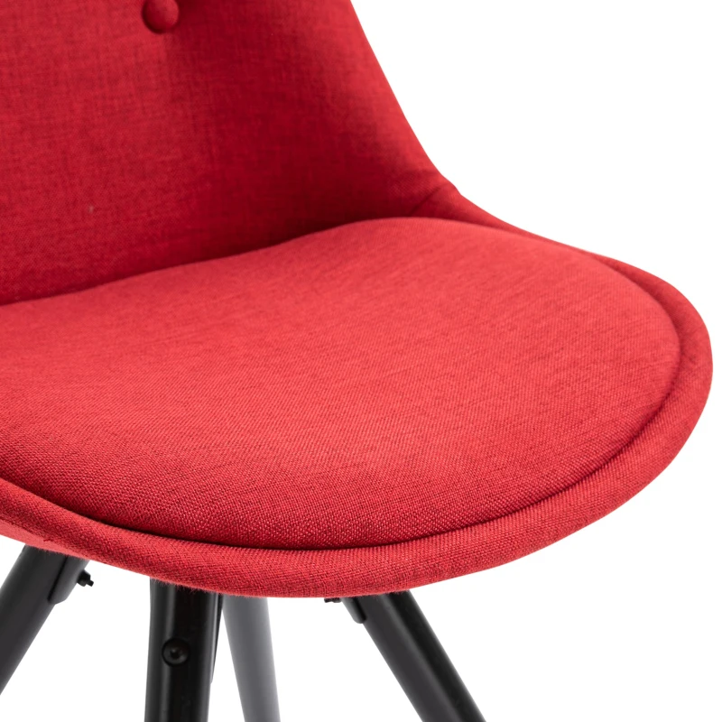 HOMCOM Set 2 Piese Scaune de Pranz captusite design modern pentru sala de pranz rosu