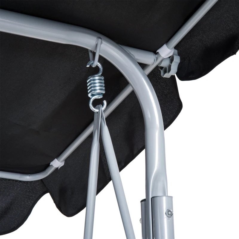 Outsunny Balansoar de Gradina cu 3 Locuri din Metal Acoperis Copertina Detasabil(m-9)