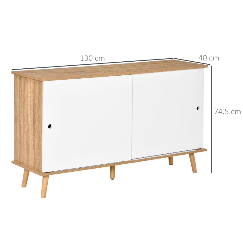 HOMCOM mobilier bucatarie modern, 130x40x74.5cm, culoarea lemnului/alb