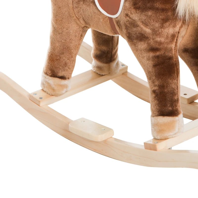 HOMCOM Calut Balansoar de Plus si Lemn Maro