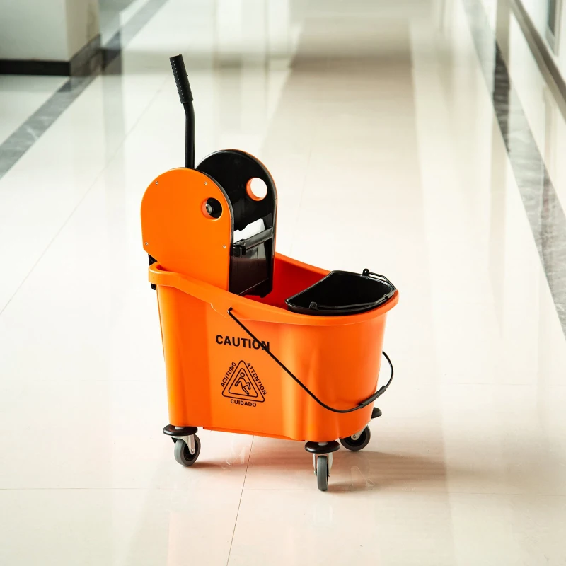 Homcom Carucior Curatenie cu Galeata 36 L si Storcator