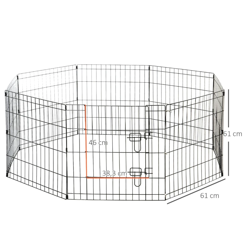 PawHut tarc tip plasa pentru animale, 8 bucati 61x61cm, negru