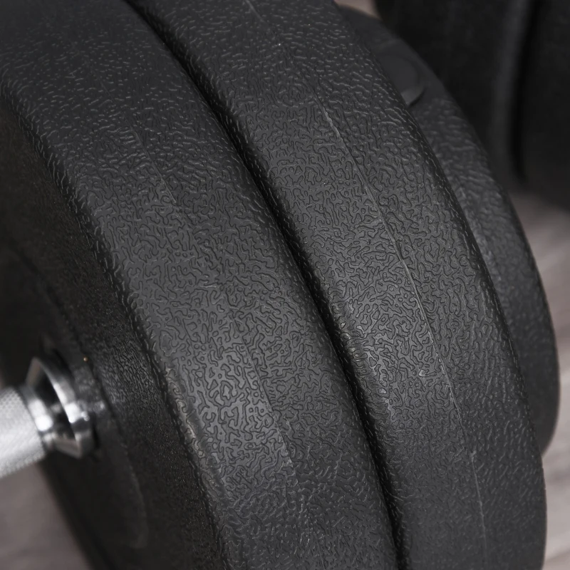 HOMCOM Set Gantere 50 kg – Reglabile cu 12 Discuri Cauciucate