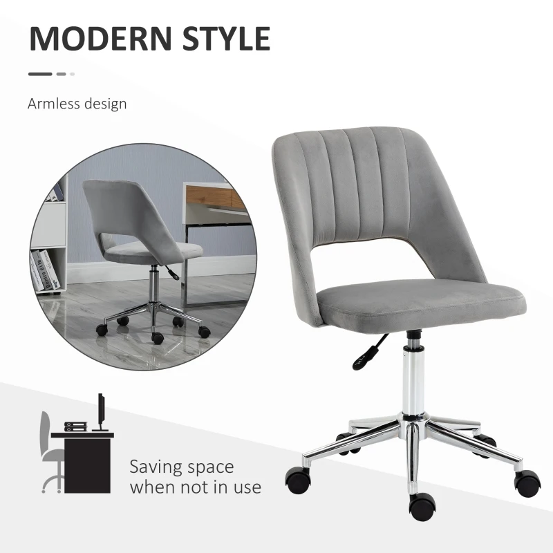 Vinsetto Scaun pentru Serviciu Ergonomic pentru Birou cu Inaltime Reglabila Gri