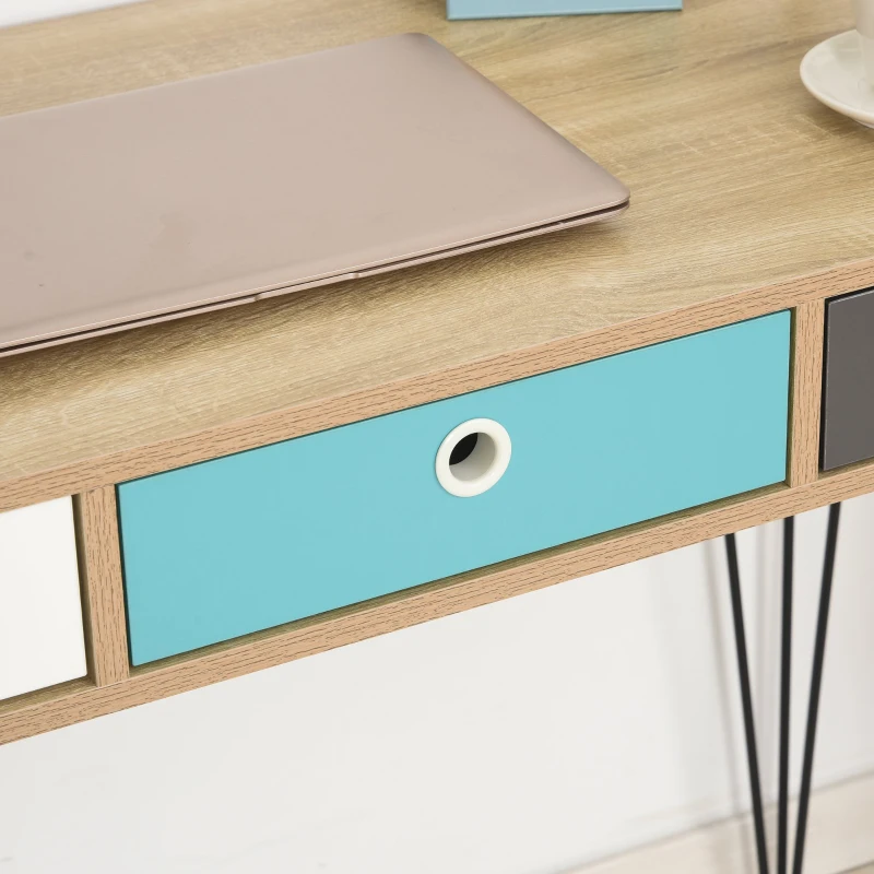 HOMCOM birou design nordic, 3 sertare, 110x50x77,5cm