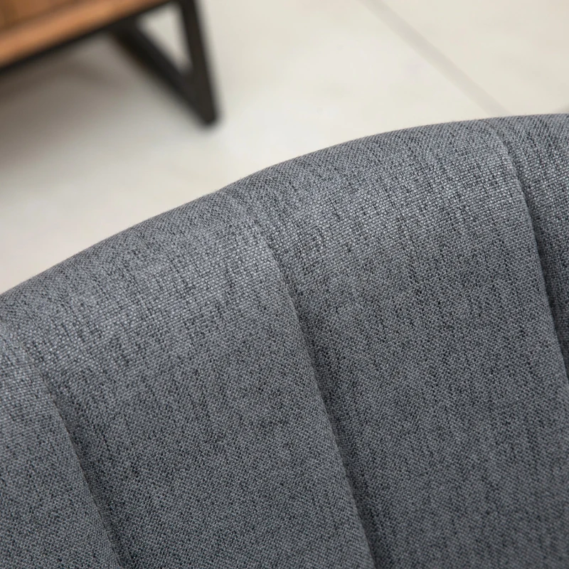 HOMCOM set 2 scaune capitonate, 62x56x76 cm, gri inchis