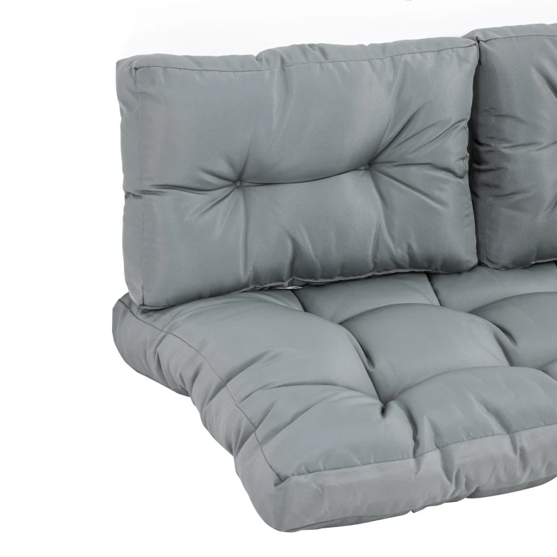 OutSunny Set 3 Perne pentru Canapea Paleti captusite in polister, Gri inchis