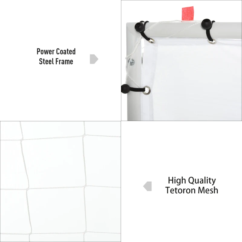 HOMCOM 3-in-1 Poarta de fotbal Poarta de tragere pentru Adulti Copii cu Plasa Tedoron Alba