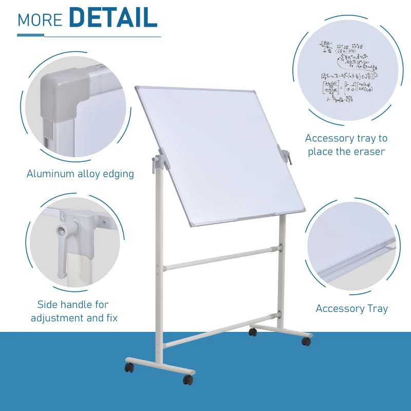 Vinsetto Tabla Magnetica Alba Sevalet Fata Dubla Stilou Traversa Reglabila