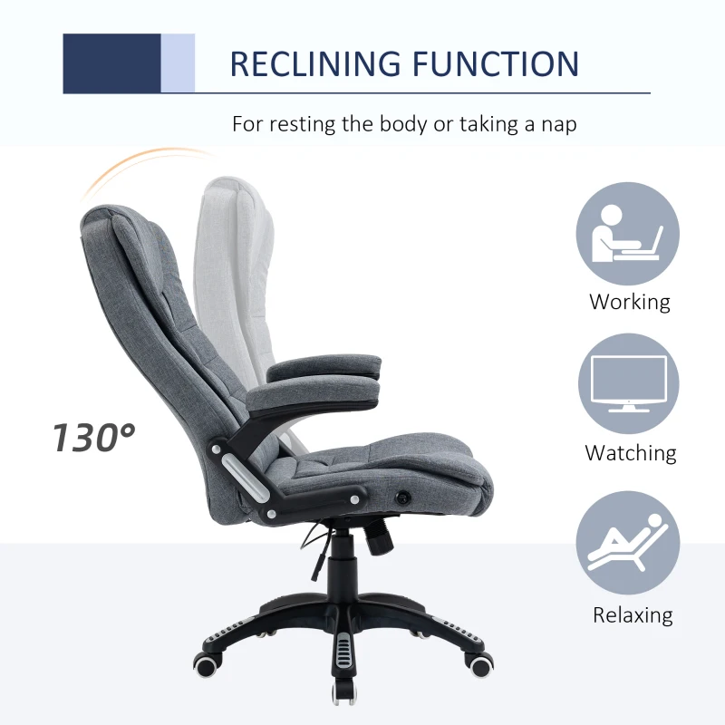 Vinsetto Scaun Birou – Reglabil, Inclinabil & Balansoar Ergonomic(m-6)