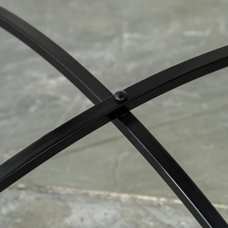 Outsunny Masuta de Gradina si Exterior din Metal si Ceramica Neagra