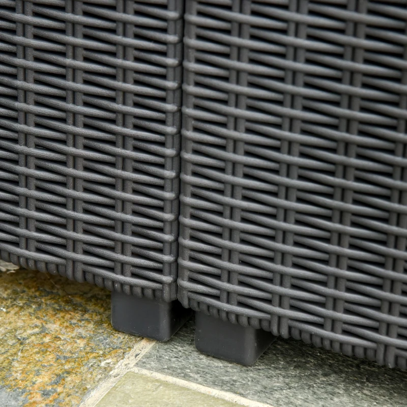 Outsunny Set Mobilier de Gradina Canapea cu 3 Locuri din Ratan PE si Suport pentru Picioare / Masuta