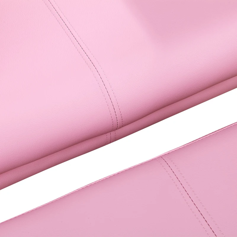 Homcom Mini Canapea pentru Copii intre 3 si 7 ani cu Taburet in PVC si Lemn Roz 83x42x41cm