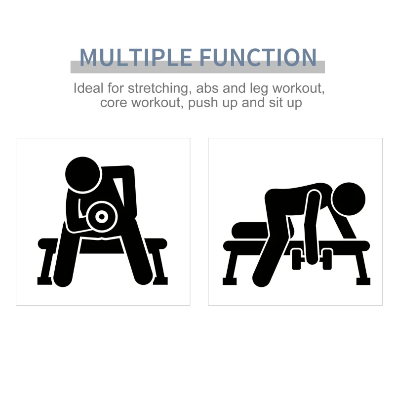 HOMCOM Banca multifunctionala pentru abdomene, cu 6 inclinari si inaltime reglabila