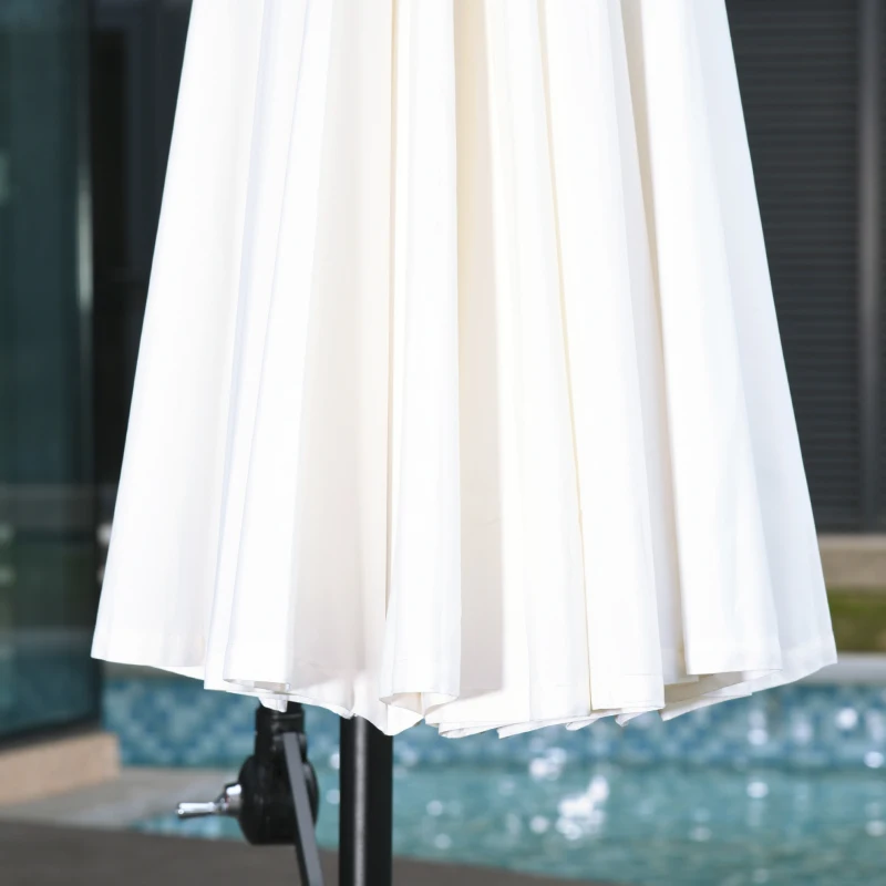 Outsunny Umbrela Suspendata cu Brat lateral Φ296cm pentru exterior, Alb Crem